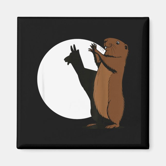 Aimant Marmottes Lama Marionnette Ombre Drôle de Marmotte (Devant)