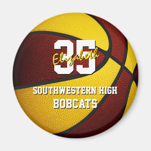 Aimant maroon or enfants basket couleurs de l'équipe