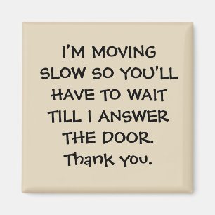 AIMANT MARQUE DE PORTE MÉTALLIQUE "MOUVEMENT LENT" ATTEND