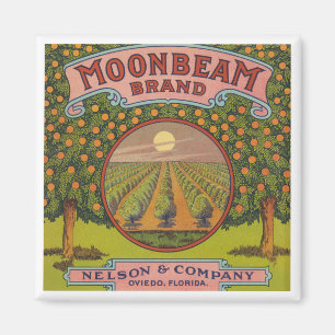 Aimant Marque Moonbeam   Étiquette Citrus vintage