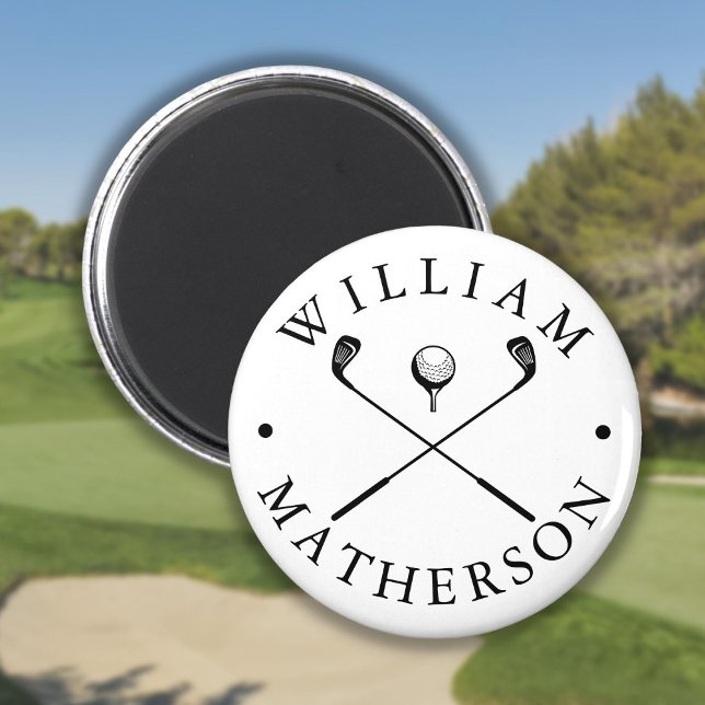 Aimant Marqueur de Balle de Golf avec Nom Personnalisé Cl (Classic Golf Clubs Custom Name Golf Ball Marker Magnet)