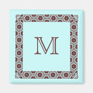 Aimant Marqueur décoré d'un monogramme de porte de cabi