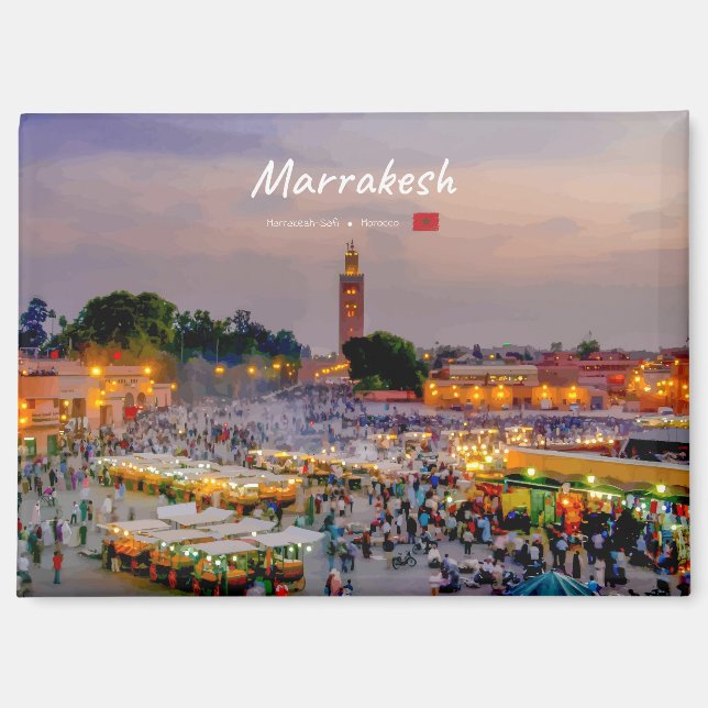 Aimant Marrakech, Maroc - Place Jemaa el Fnaa (Recto)
