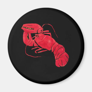 Aimant Marsden Hartley Homard rouge vintage sur fond noir