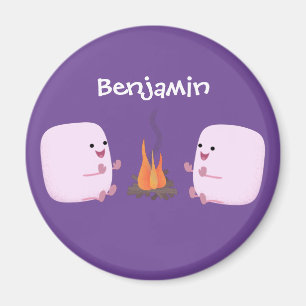 Aimant Marshmallows mignons roses par dessin animé sur le