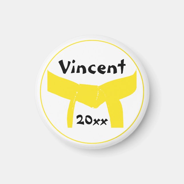 Aimant Martial Arts Ceinture Jaune (Devant)