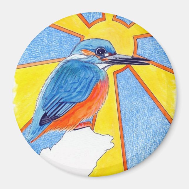 Aimant martin pêcheur (oiseau bleu) (Devant)
