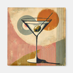 Aimant Martini d'art moderne du milieu du siècle
