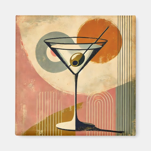 Aimant Martini d'art moderne du milieu du siècle (Devant)