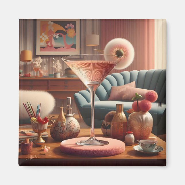 Aimant Martini Futuriste Atomique à la Fleur de Cerisier (Devant)