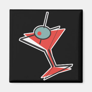 Aimant martini olive rétro