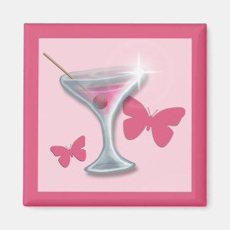 Aimant Martini papillon rose
