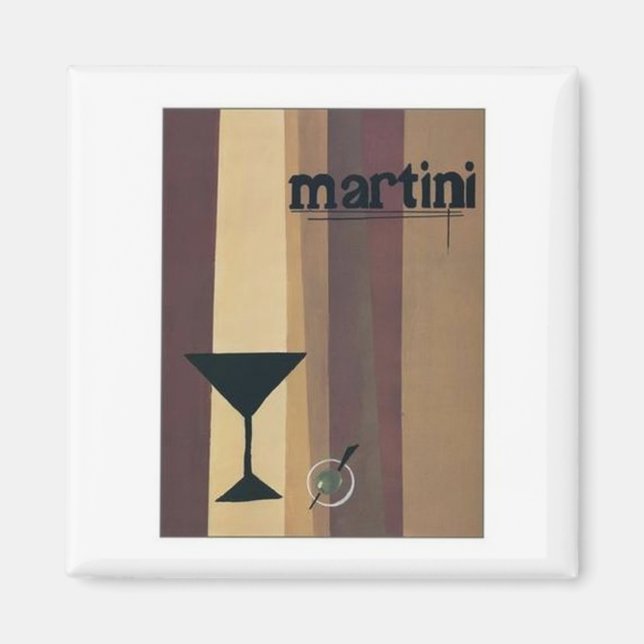 Aimant Martini (rayures marron) (Devant)