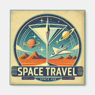 Aimant Martini Space Travel 1957 New Worlds Logo