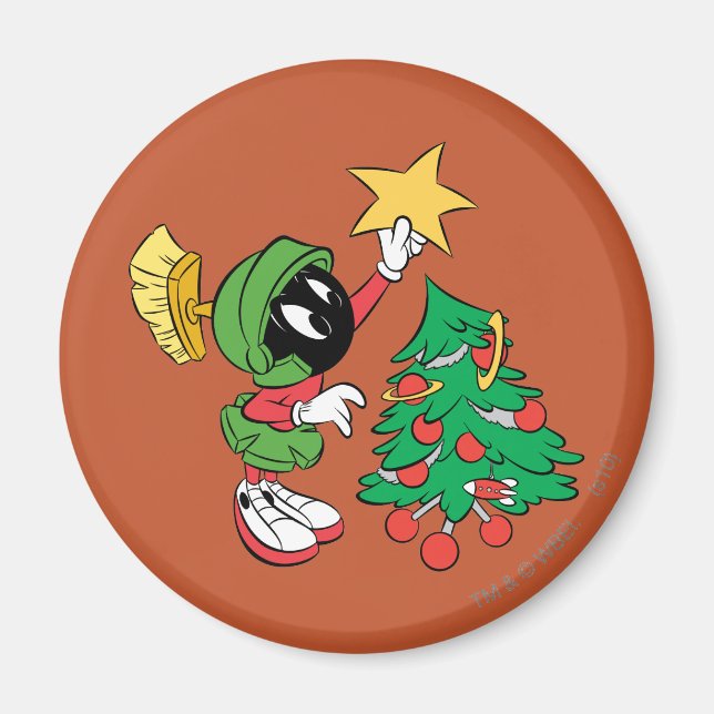 Aimant MARVIN LE MARTIAN™ mettre l'étoile dans l'arbre (Devant)