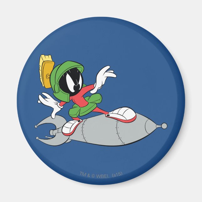 Aimant MARVIN LE MARTIAN™ Riding Rocket (Devant)