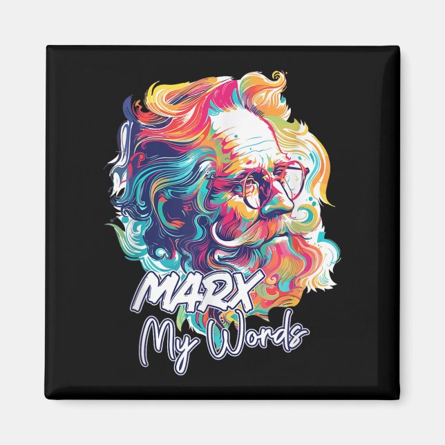 Aimant Marx Mes Mots Drôle Philosophie Lover Citation Phi (Devant)