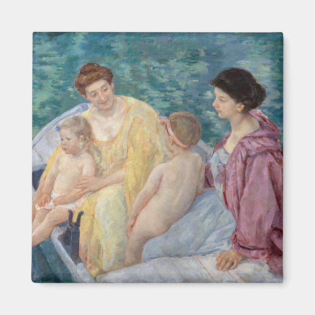 Aimant Mary Cassatt - Deux mères et enfants dans un batea (Devant)