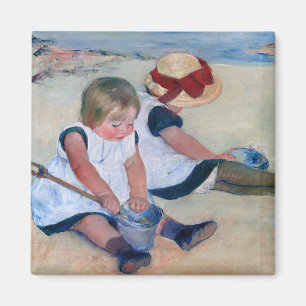 Aimant Mary Cassatt Enfants Jouant sur la Plage 1884