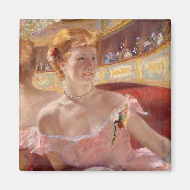 Aimant Mary Cassatt - Femme avec collier de perle dans un (Devant)
