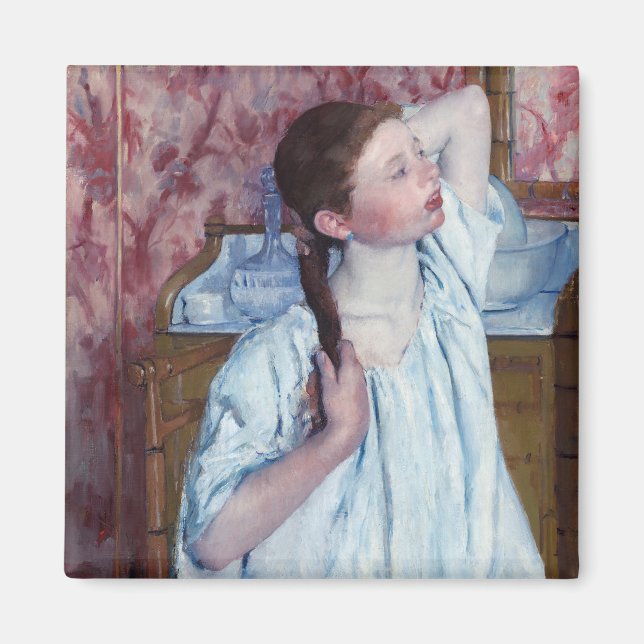 Aimant Mary Cassatt - Girl Arrange ses cheveux (Devant)
