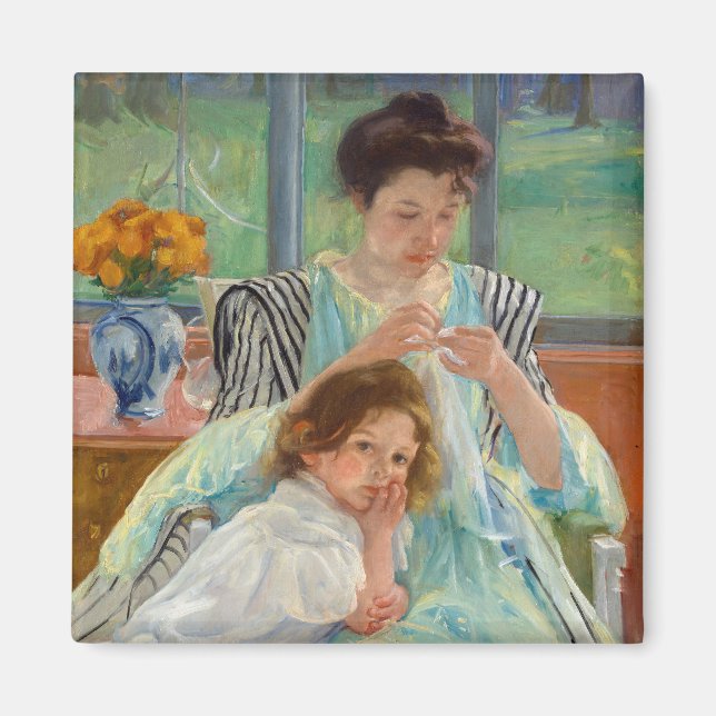 Aimant Mary Cassatt - Jeune mère coudre (Devant)
