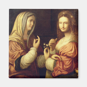 Aimant Mary et Martha (huile sur le panneau)