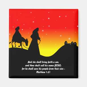 Aimant Mary & Joseph, Bible Scripture Verse