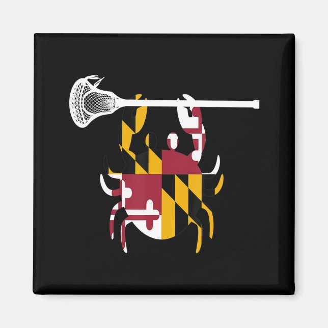 Aimant Maryland Crabe Lacrosse Garçons Stick LAX Soeur Br (Devant)
