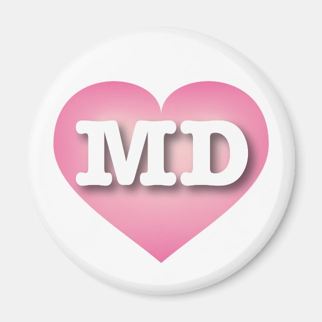 Aimant Maryland Pink Fade Heart - I love MD (Devant)