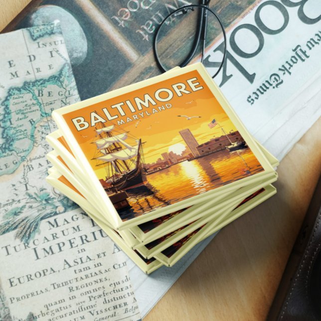 Aimant Maryland vintage Baltimore (Créateur téléchargé)