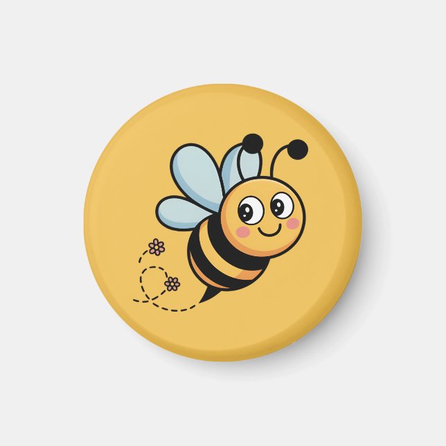 Aimant Mascotte d'abeille adaptée aux enfants avec une tr (Devant)