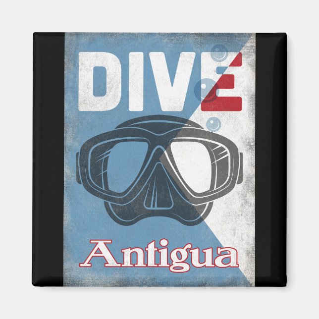 Aimant Mask antigua vintage scuba (Devant)
