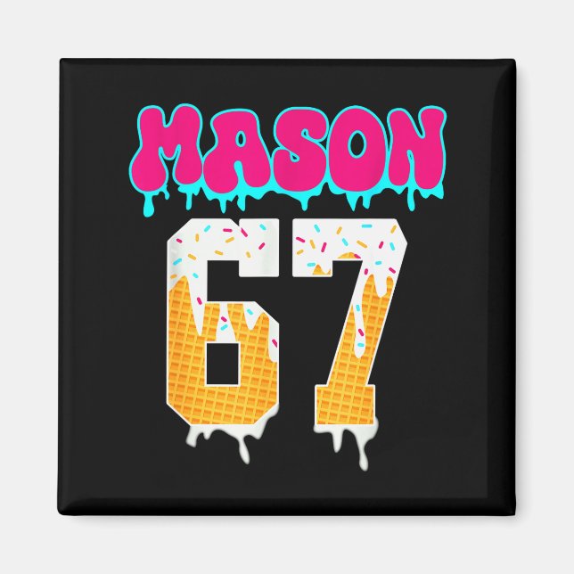 Aimant Mason 67 Funny Ice Cream Drip Baseball Ice Cream D (Devant)