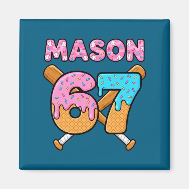 Aimant Mason 67 glace mème drôle six sept mason glace  (Devant)