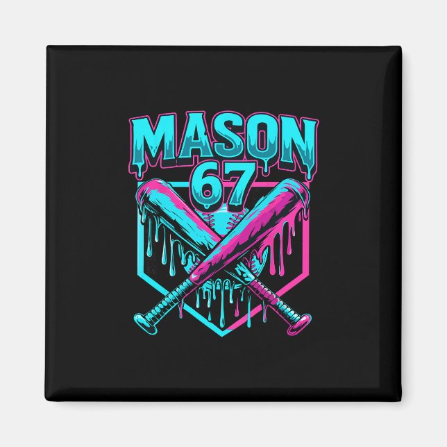 Aimant Mason 67 Graphismes drôles de glace qui coule Mème (Devant)