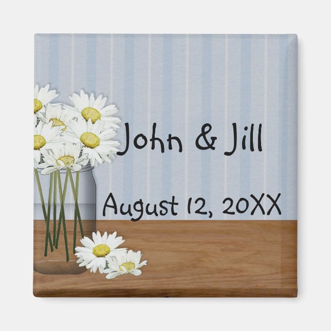 Aimant Mason Jar Daisies Favoriser l'aimant (Devant)