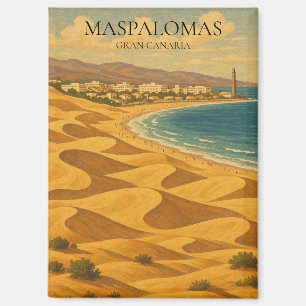 Aimant Maspalomas Vintage voyage, Dunes de Gran Canaria