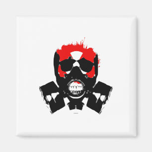 Aimant Masque à gaz - Résistance au charbon - Symbole rad
