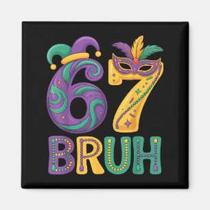 Aimant Masque de Carnaval Mardi Gras 67 Bruh Chapeau de B