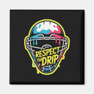 Aimant Masque de gardien de hockey Respect The Drip Hocke
