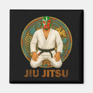 Aimant Masque de Jiu Jitsu Lucha Libre de style vintage m