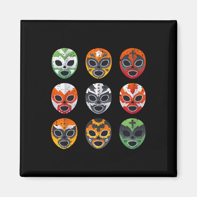 Aimant Masque de lutte Lucha Libre Cinco De Mayo Mexicain (Devant)