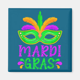 Aimant Masque de Mardi Gras Dessin de Carnaval Coloré