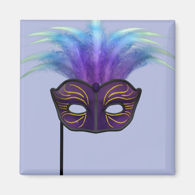 Aimant Masque de mascarade violet pour la fête du carnava (Devant)