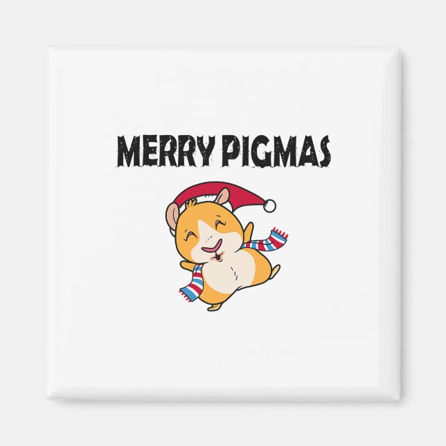 Aimant Masque de visage Joyeux Pigmas Cochon d'Inde drôle (Devant)