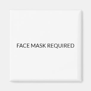 Aimant Masque de visage Requis signe simple noir et blanc
