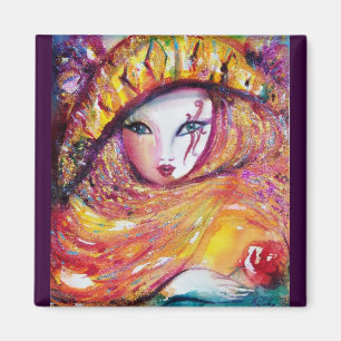 Aimant MASQUE EN JAUNE / Mascarade vénitienne