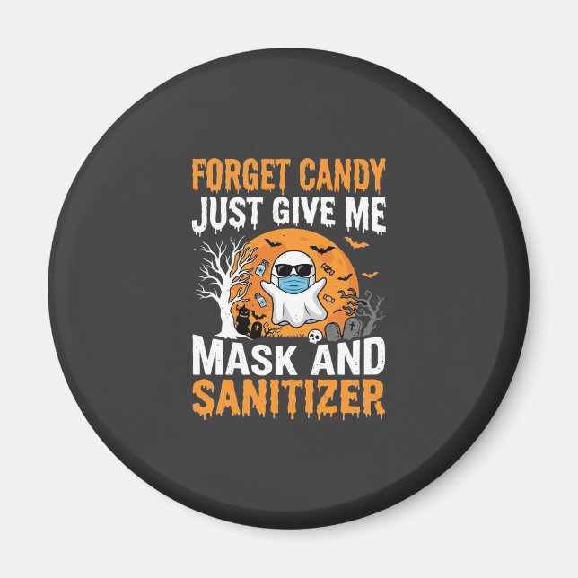Aimant Masque et désinfectant Halloween Ghost Design_1 (Devant)