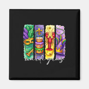 Aimant Masque Fleur De Lis Mardi Gras Roi Gateau Écreviss